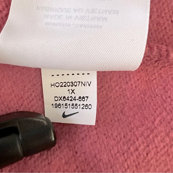 Nike NWT Club Fleece Crewneck Desert Berry Pink Glitter Sweatshirt ~ 1X - Picture 11 of 13